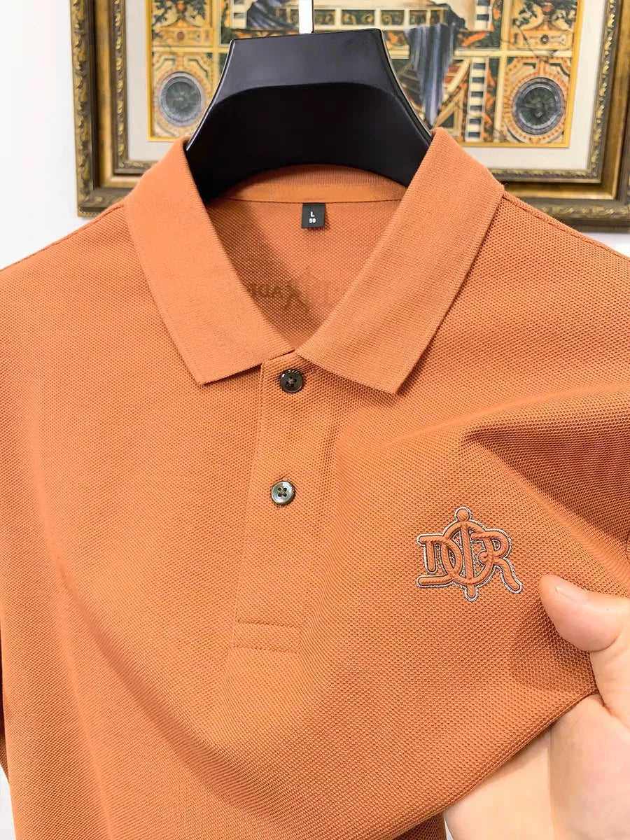 100% pure cotton men's short sleeved polo shirt summer fashion casual top comfortable and breathable high-quality lapel T-shirt