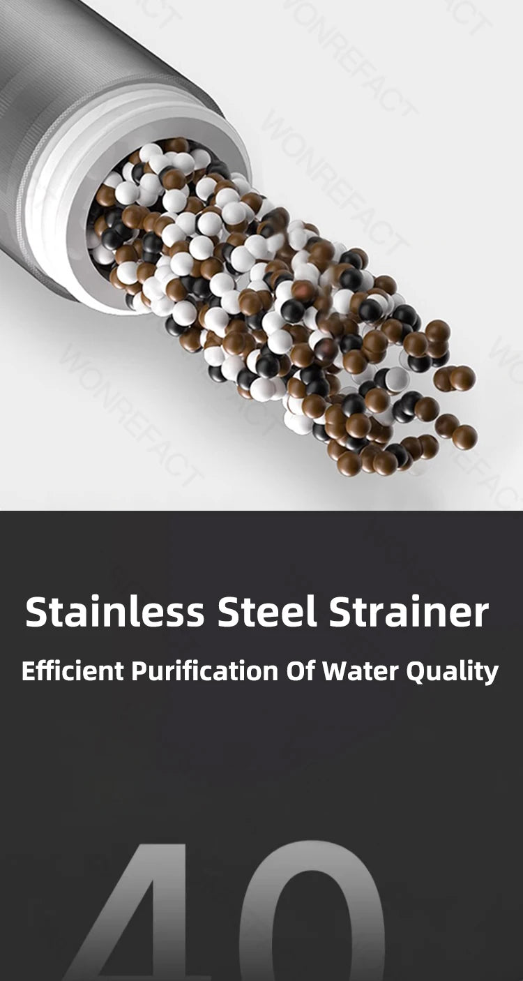 Shower Water Filter Stainless Steel High Pressure PreFilter Water Heater Purifier for Showers Sinks Spin Down Sediment Filter