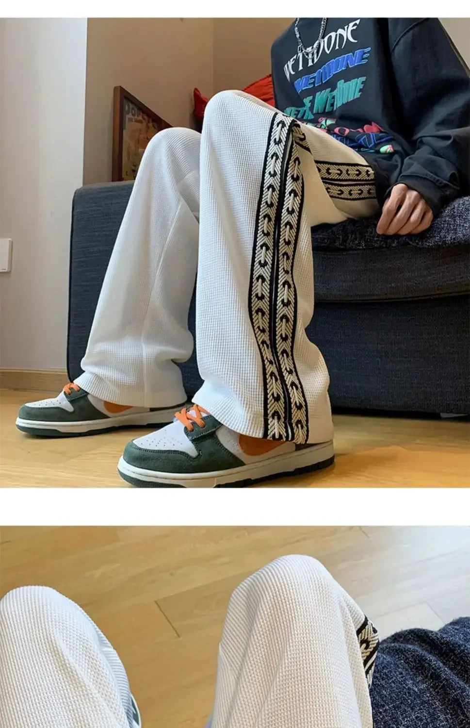 Men's Sweatpants Grey Trousers Wide Leg Man Sweat Pants Straight Baggy Slacks Summer Tracksuit Bottoms Stylish 2025 New In
