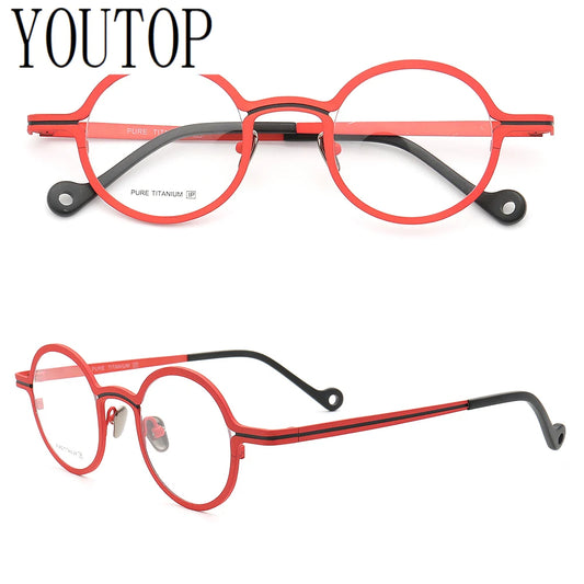 Retro Women Round Eyeglass Frames for Men Glasses Frames Pure Titanium Spectacles Fashion Optical Eyeglasses Frames Prescription