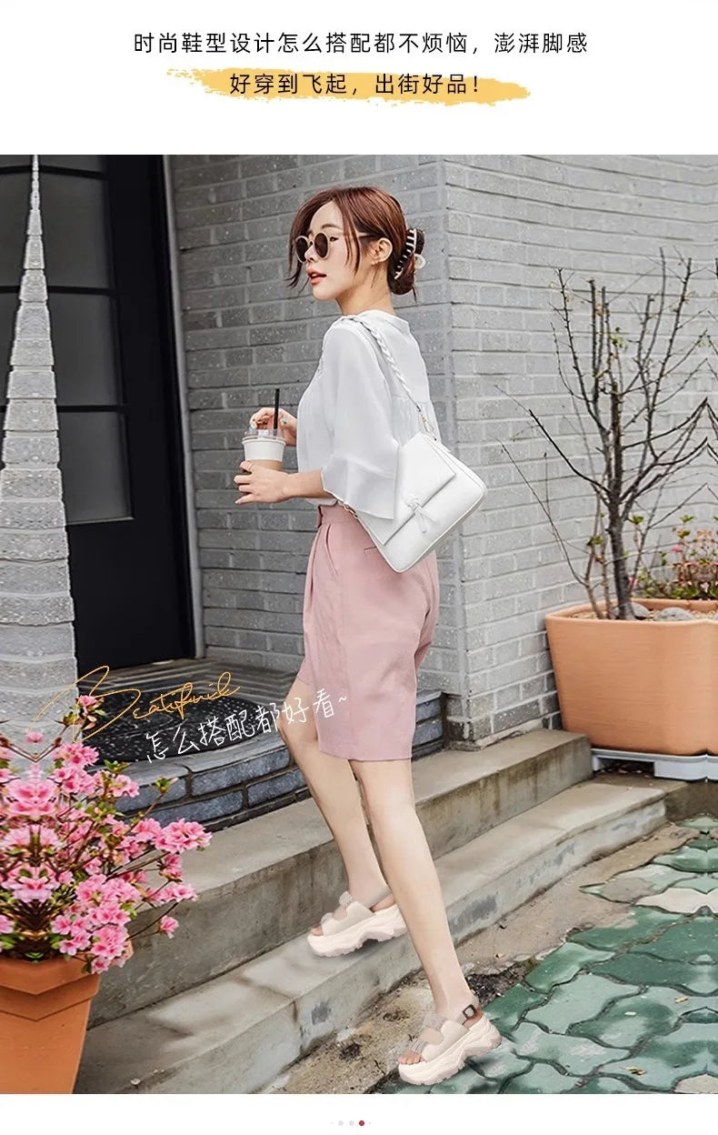 Modern Wedges Sandals For Women's Summer New High Thick Sole Sandals female height Increasing Shoes Woman Ladies Platform Shoes