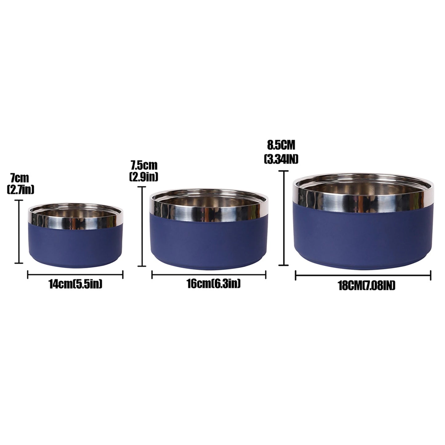 Pet Commonly Used Stainless Steel Bowl Non Slip Durable Well Heat Resistance Container For Cute Kitty Or Lively Puppy Daily