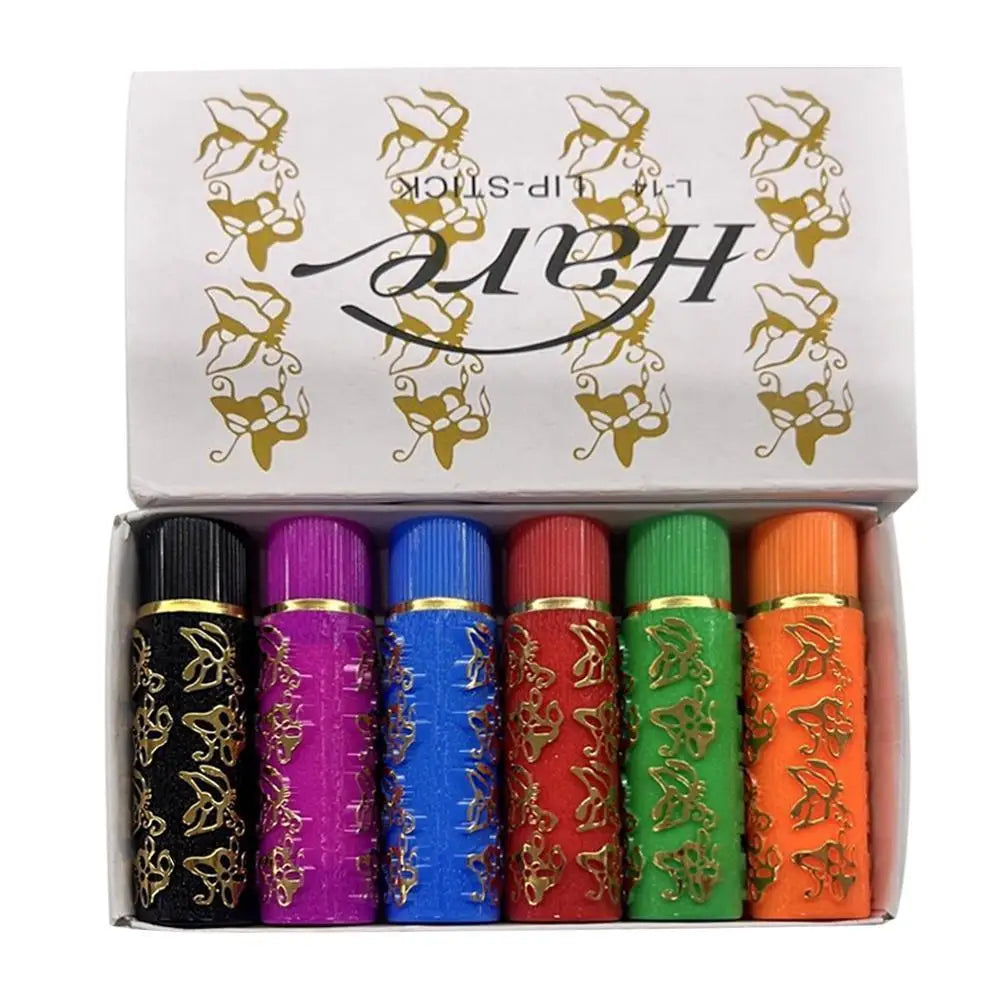 Waterproof Lipstick Sexy Lip Stick Matte Velvet Lipstick Color Mood Changing Long Lasting Moisturizing Lipstick Makeup 6Pcs/Set