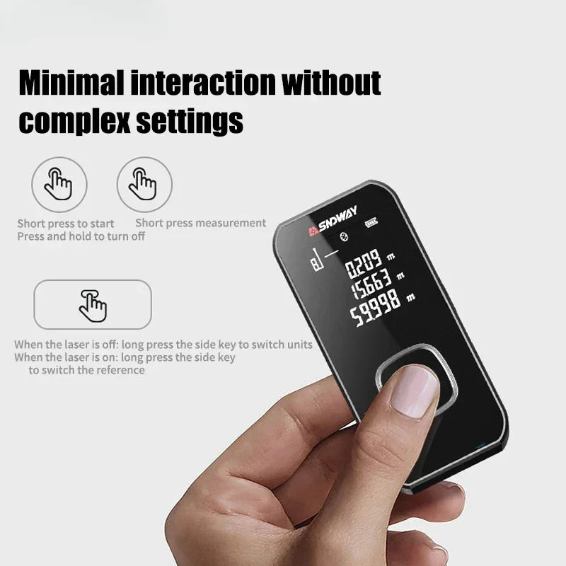 Mini Metal Laser Distance Meter 40M 50M 60M 100M IN FT M Tape Measure Trena Lazer Rangefinders OLED Display Construction Tools