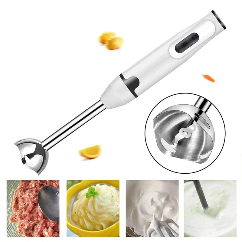 Professional 400W Electric Immersion Hand Blender with Stainless Steel Blade for Smoothies Soups Sauces Baby Food & Meat