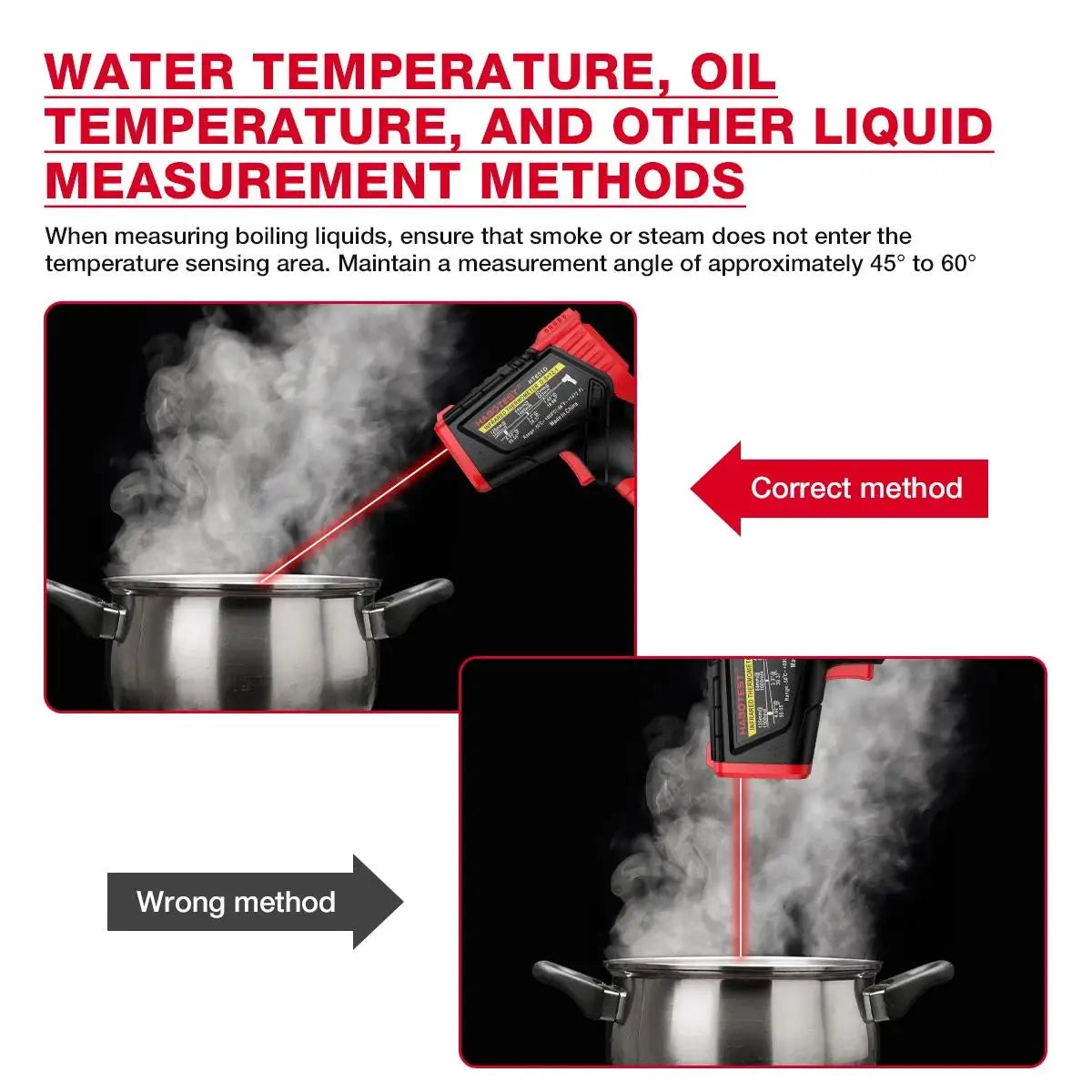 HABOTEST HT651D Infrared Thermometer Laser Temperature Meter -50-800℃ Non-contact Industrial Infrared Laser Temperature Meter