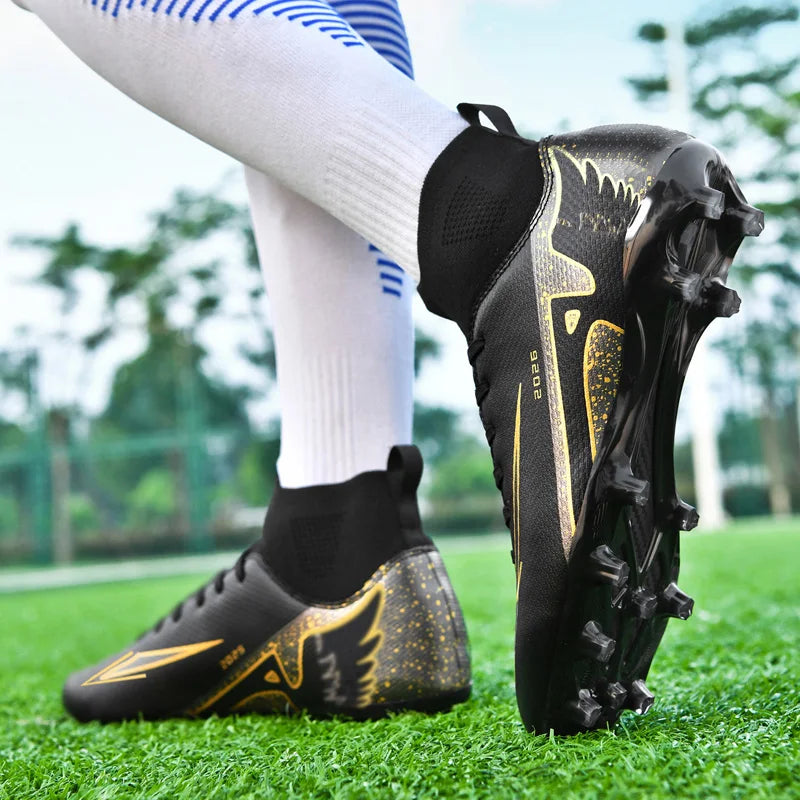 Men's High Ankle Soccer Shoes Ultralight Non-Slip Sports Outdoor Football Boots Indoor High-Quality Futsal Non-Slip