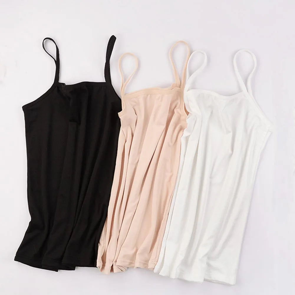 Women Summer Tank Top Modal Black White Sleeveless Women‘s T-shirt Basic Bottoming Tanks Bra Thin Camisole Crop Top With Straps