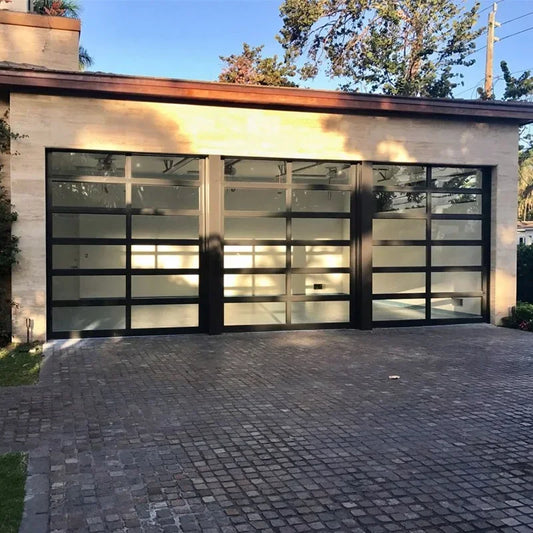 Double Glazed Insulated Garage Door,Automatic Aluminum Glass Transparent Electric Garage Door