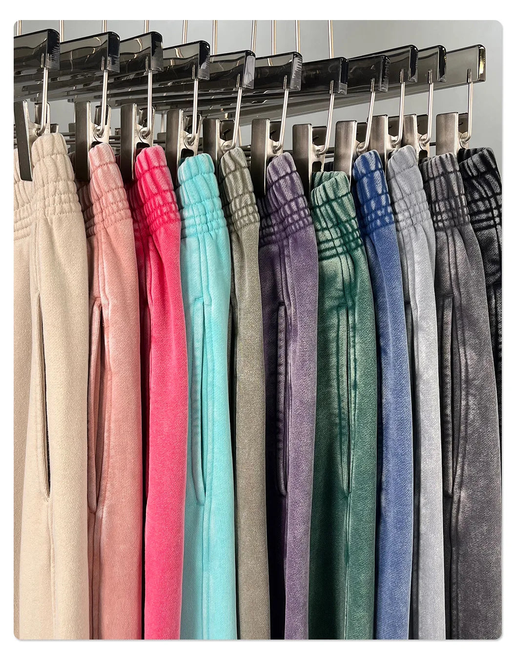 Retro Wax Printing Acid Washed Sweat Pants Distressed Personalized 100% Cotton Mens Sweatpants Athletic Drawstring Jogger Pants