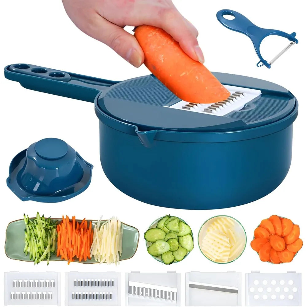 Vegetables cheese grater Tool Set Multifunctional Vegetable Cutter with Drain Basket Vegetable Slicer Mandoline Slicer
