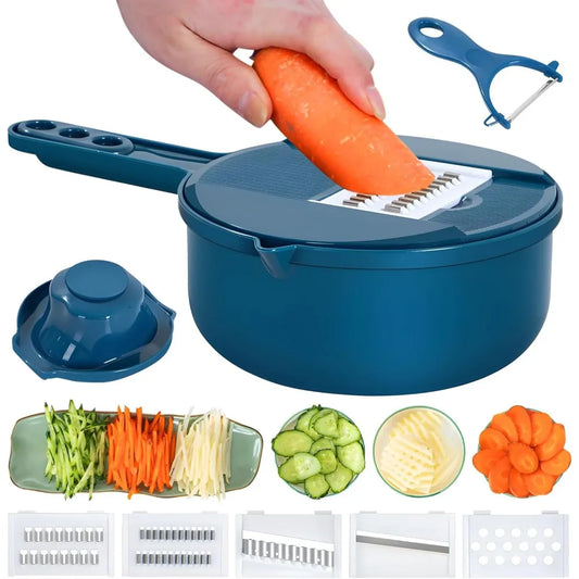 Vegetables cheese grater Tool Set Multifunctional Vegetable Cutter with Drain Basket Vegetable Slicer Mandoline Slicer