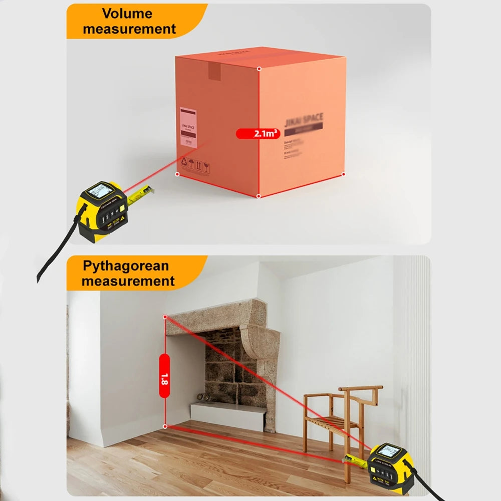5m Measuring Tape 40-100m Distance Laser Rangefinder Infrared Electronic Ruler Cross Line USB Rechargeable bluetooth Drawing