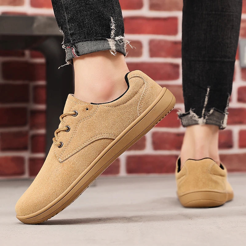 Barefoot Men's Sneakers With Wide Toe Nose Feet Minimalist Cow Suede Leather Upper Casual Man Shoes Footwear For Woman