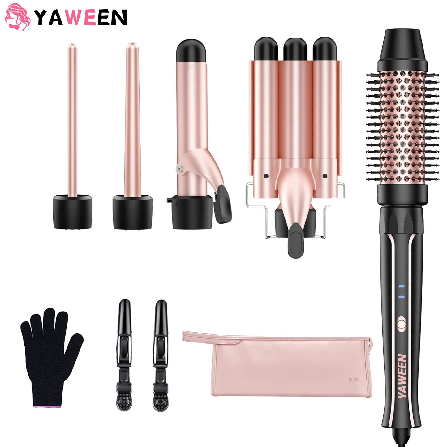 Curling Iron 5-in-1 Hair Curler Professional Curling Wand Beach Waves Hair Tools Appliances Suitable For All Hair Types