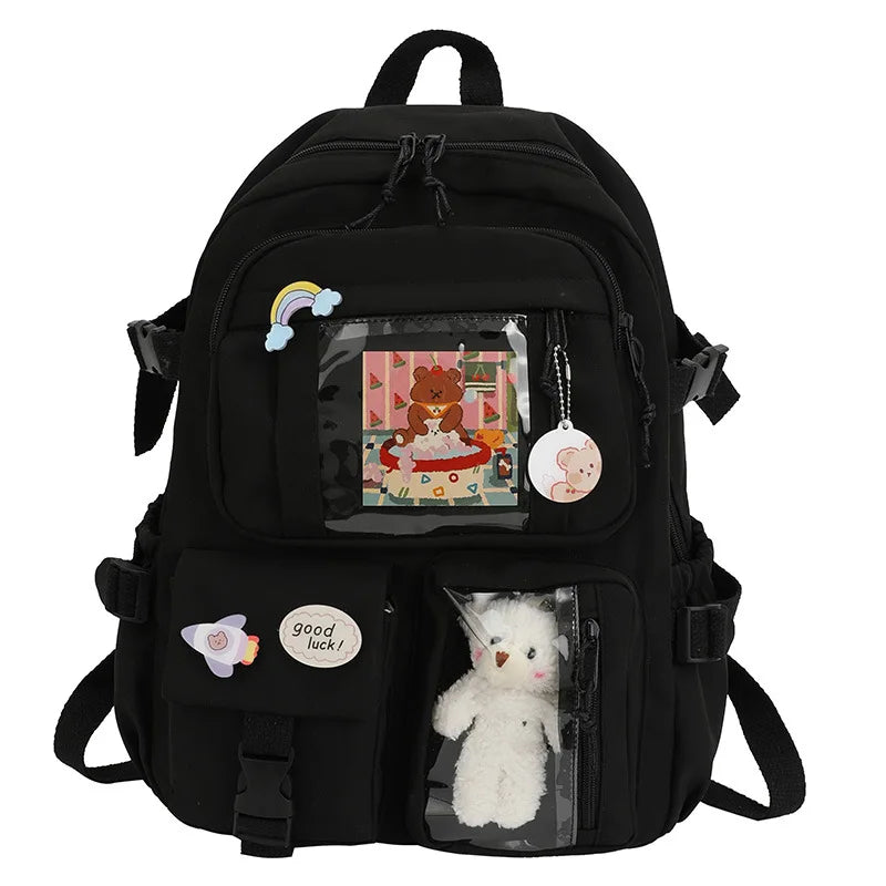 New! For Girls Backpack Cute School Bags For Student Teens Girls Pockets Women Laptop Backpack