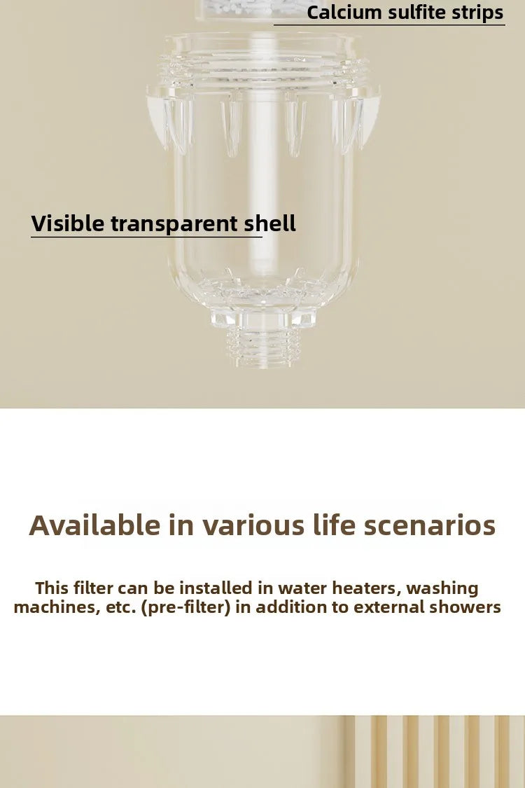 Showerhead Water Filter Universal Fit Bath Filter Removes Chlorine and Impurities Improves Water Quality for Shower