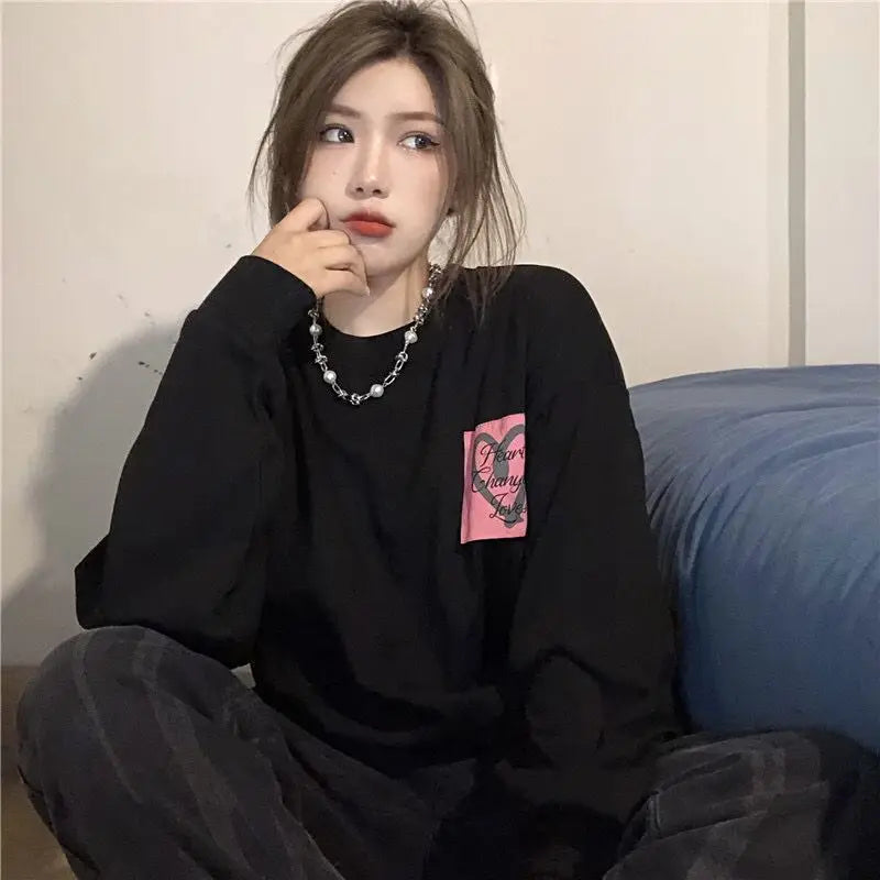 Patchwork Hoodies Women Loose Designer Korean Style Spring Fashion Leisure All-match Female Streetwear Students Ins Sweatshirts