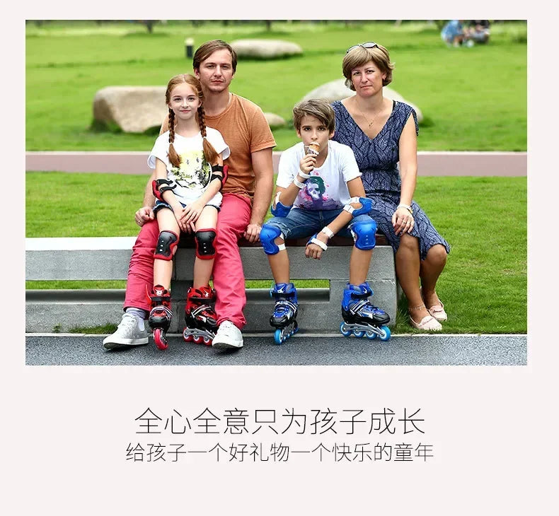 2025 Skating shoes, children's flash straight row roller skating shoes, roller skating shoes, adjustable for both men and women