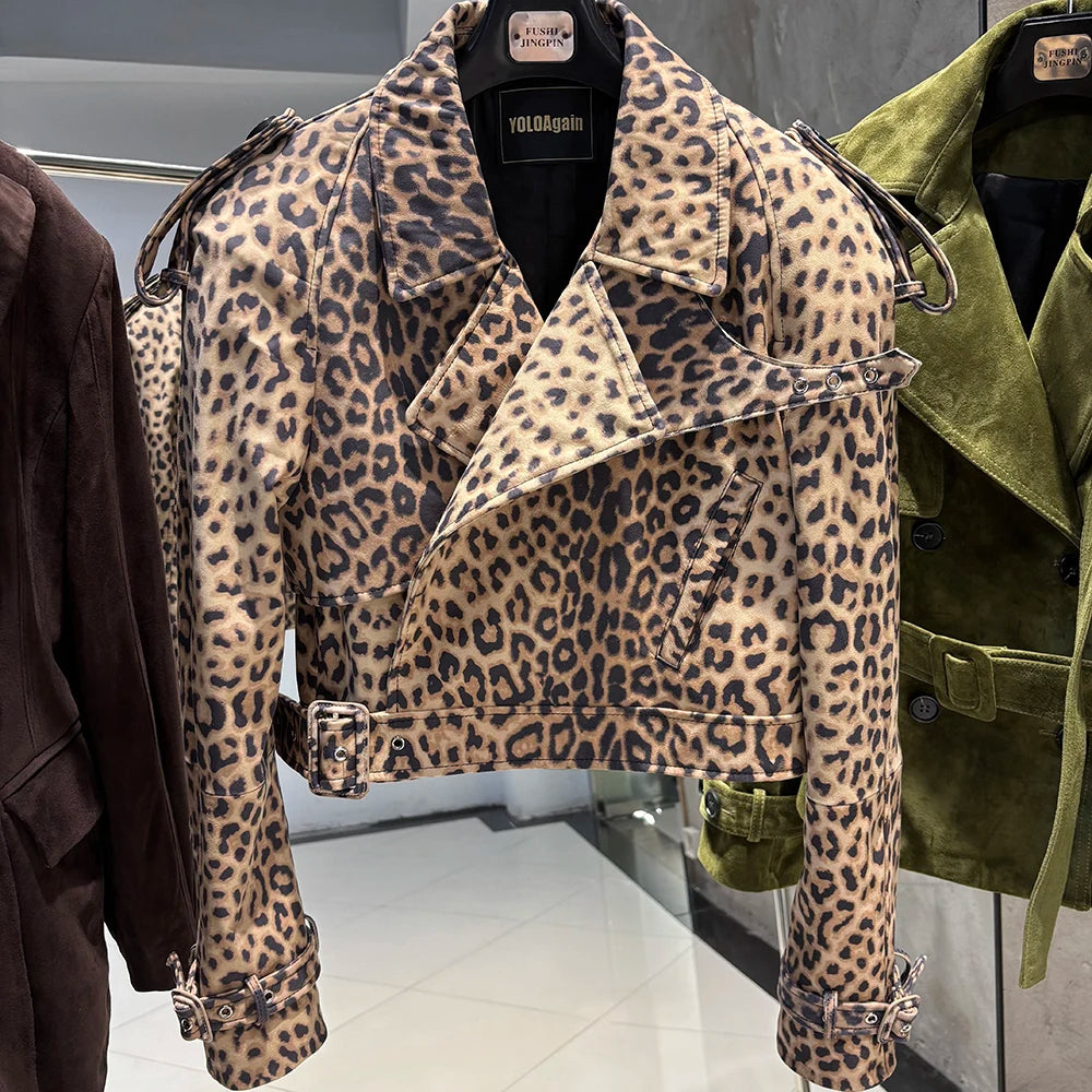 YOLOAgain Burgundy Suede Jacket Women Genuine Sheepskin Leather Jacket Coat