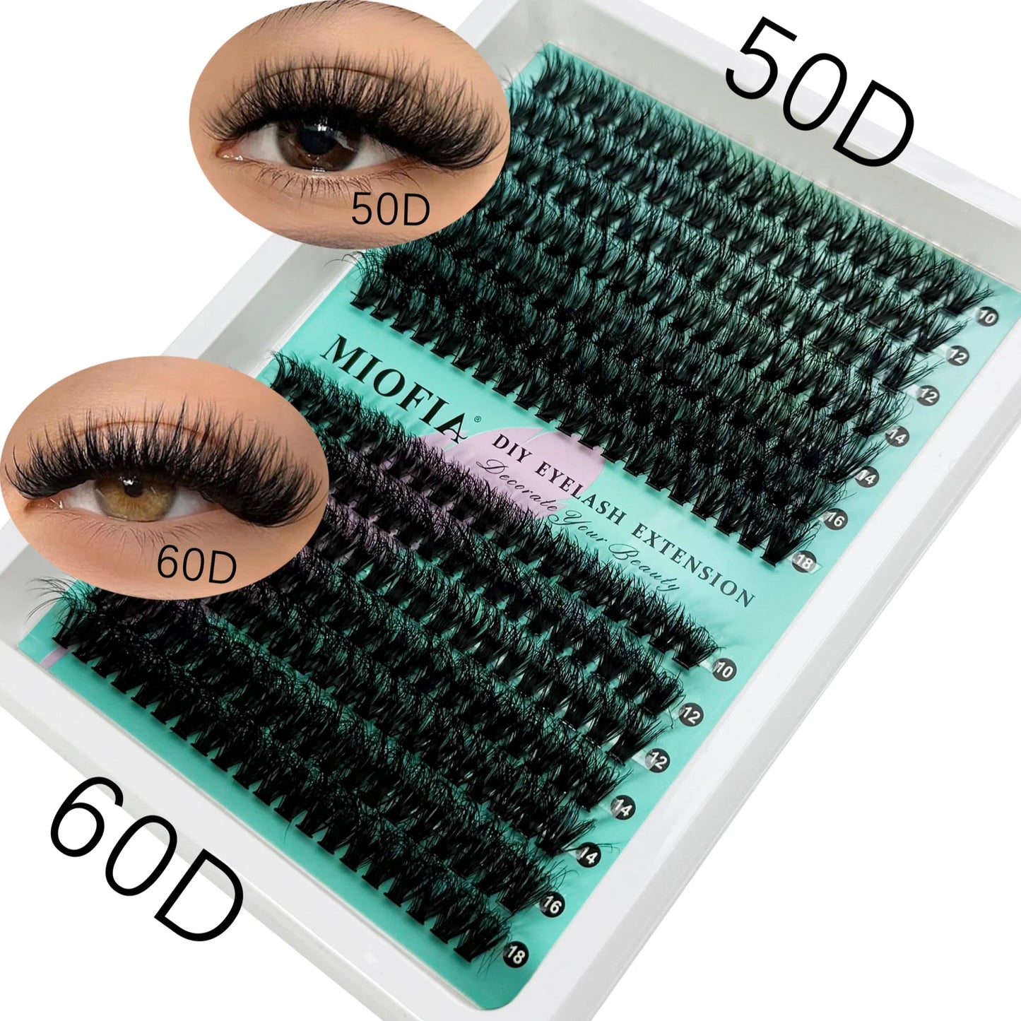 150D/100D/80D/50D Mink Eyelashes 1 Box/14 Rows Natural DIY Eyelash extension 3D Russia Individual Eyelash Cluster Lashes Cilia