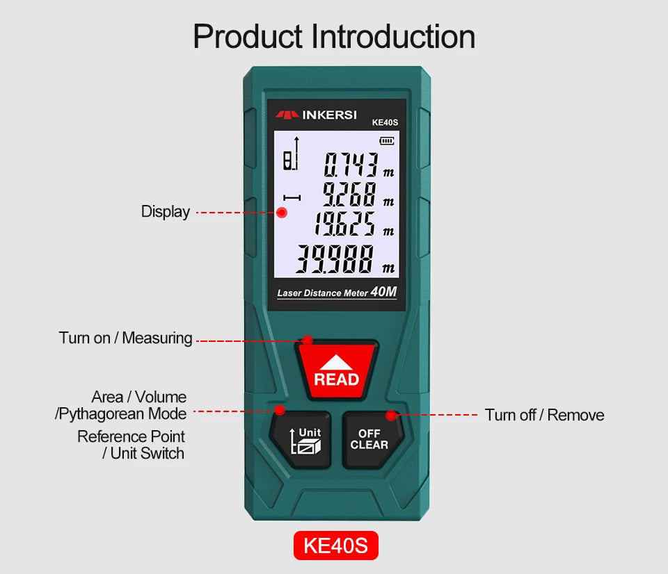 INKERSI Laser Rangefinder 120m 100m 70m 50m 40m Digital Laser Distance Meter laser Range Finder Tape Distance Measurer Tools