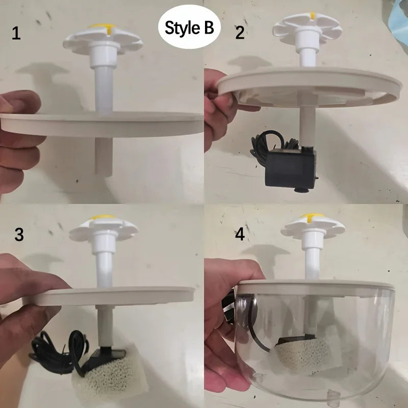 1L USB Pet Water Fountain with Pump & Filter Anti-Dry Burning Cat Water Dispenser Auto Recirculating Pet Water Flow Drinker