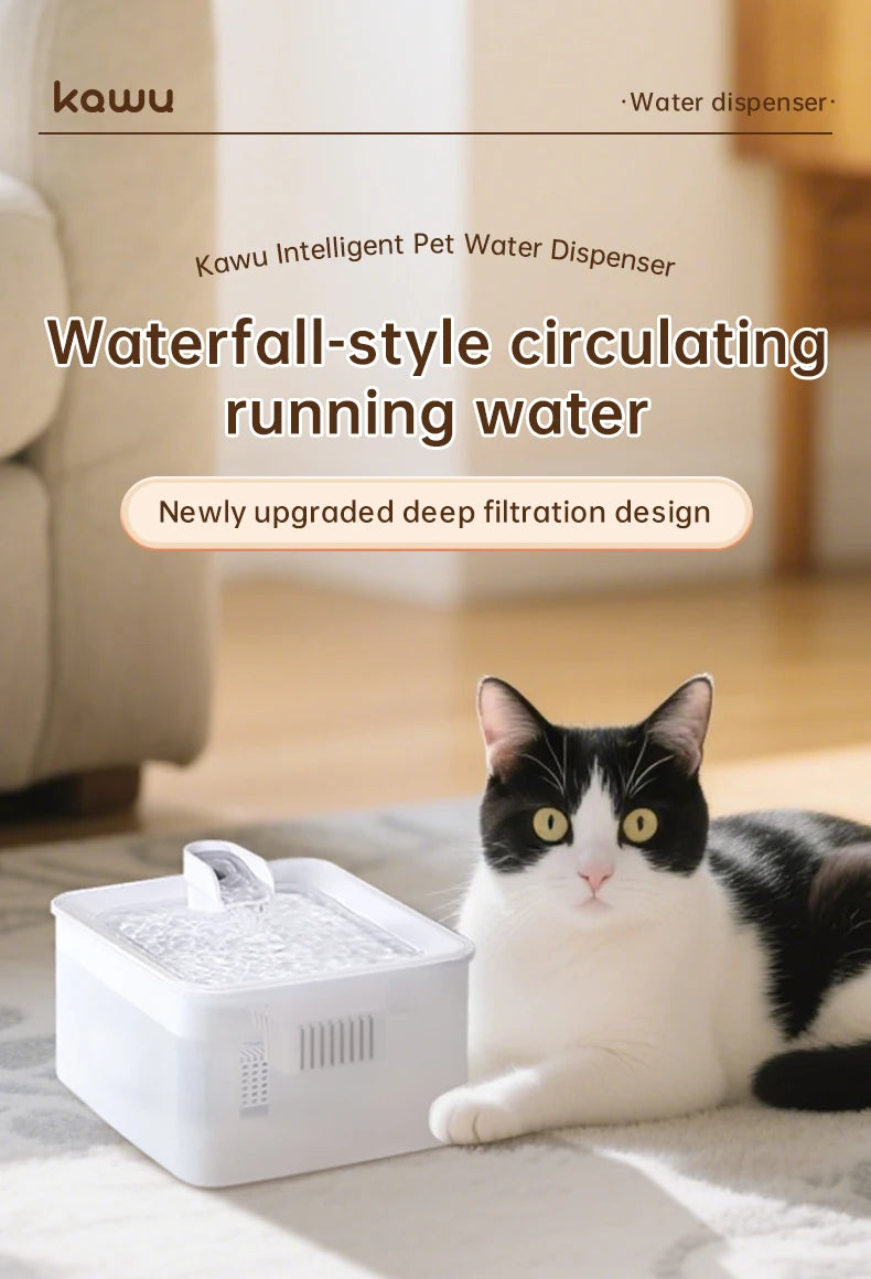 Pet water dispenser, intelligent water feeder, circulating fresh water, purified water filtration, cat and dog water dispenser