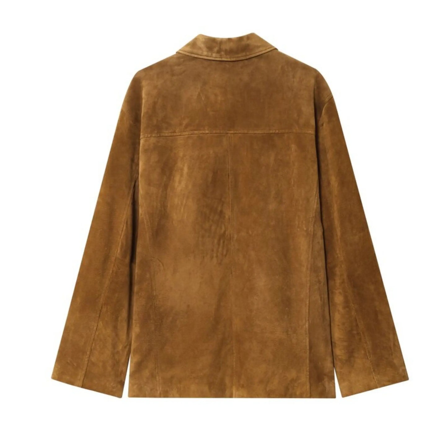Women's Loose Long Sve Faux Leather Jaet Autumn New Arrival Versatile Outerwear Warmth Faion Sle Button Closure