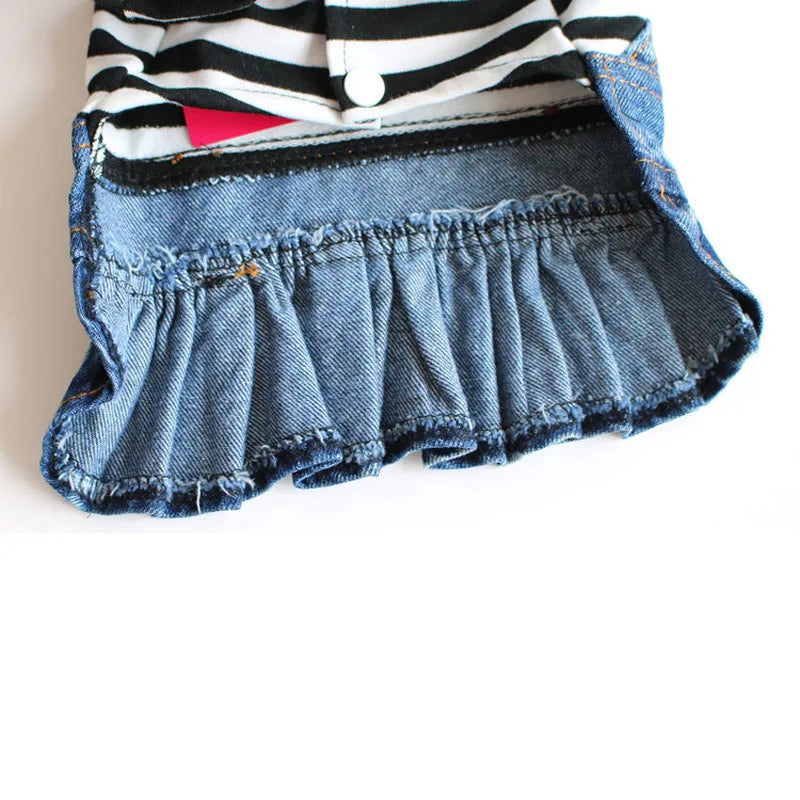 Denim Skirt for Dogs and Cats, Cotton Clothes for Small Dogs, Puppy Hoodie, Skirt for Spring, Chihuahua, Yorkie Outfit