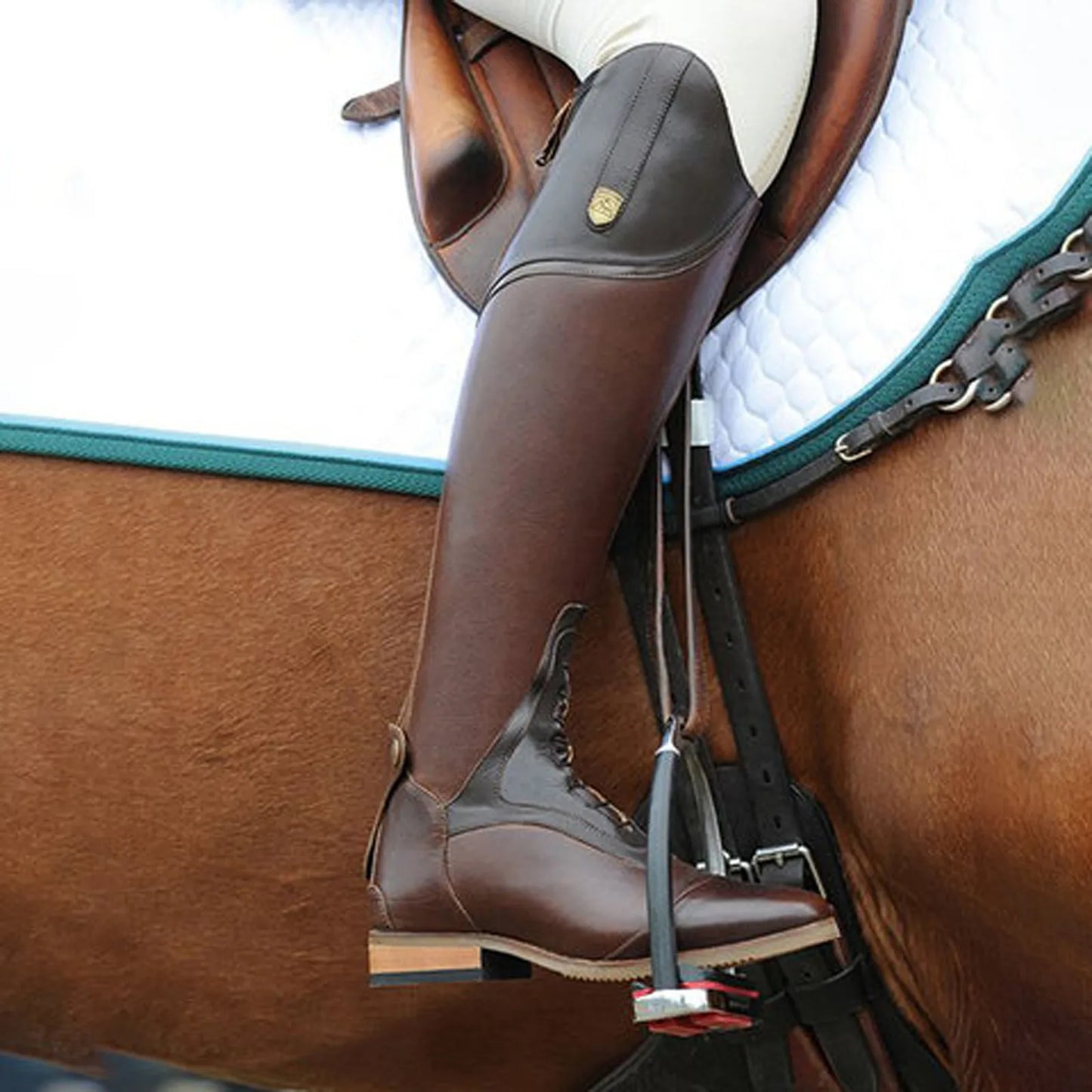 Equestrian Boots Genuine Leather Professional Horse Riding Sports Training High Top Knight Boots Wear-Resistant Competition