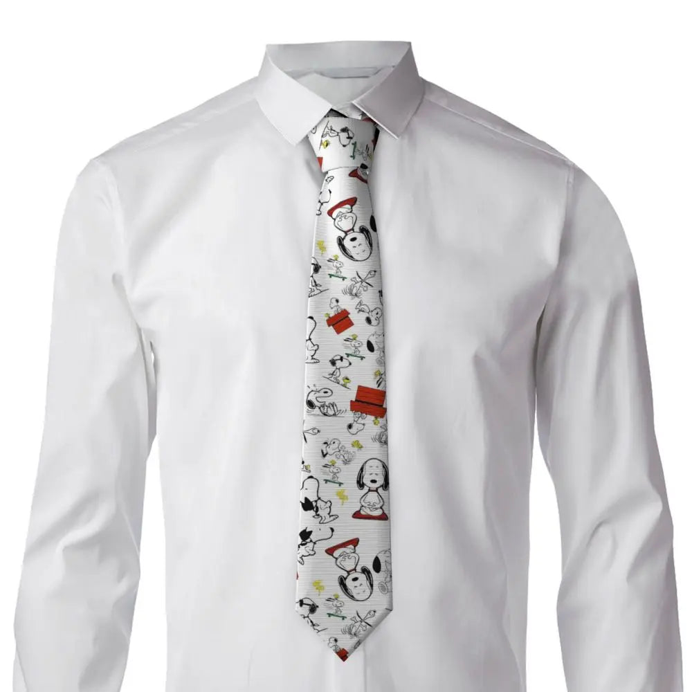 Personalized Fashion S-Snoopys Neckties Men Silk Cartoon Office Neck Tie