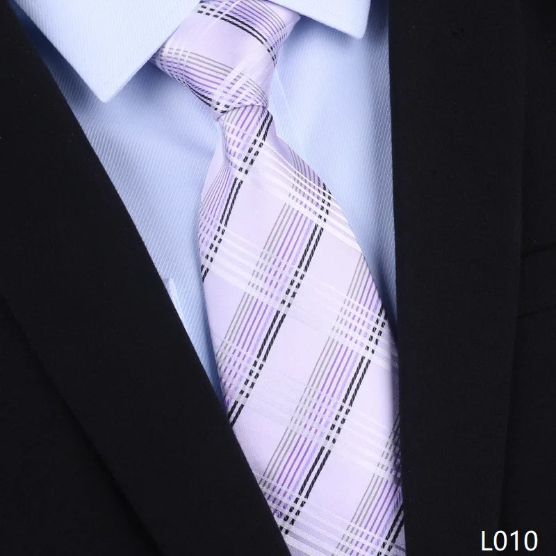 High Quality 100% Real Silk Tie For Men's Business Banquet Formal Shirt Accessories With Fashionable Striped Pattern 8CM Necktie
