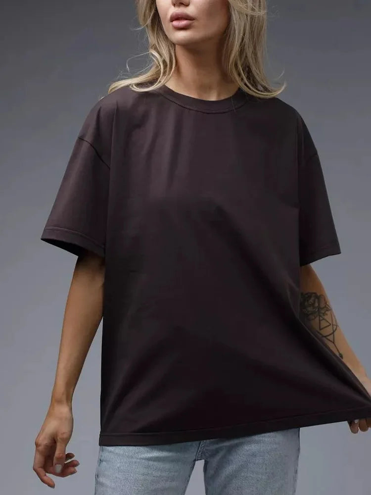 Summer Women T Shirts Oversized Cotton White Short Sleeve Baggy Tops For woman Summer Plain Loose Pink Tshirt Oversize Blue