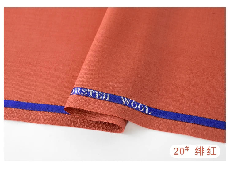 High Count 50% Worsted Wool Fabric For Suits Sewing Blazer Vest Pants Coat DIY High End 280g/m Serge Cloth Material 50X150cm