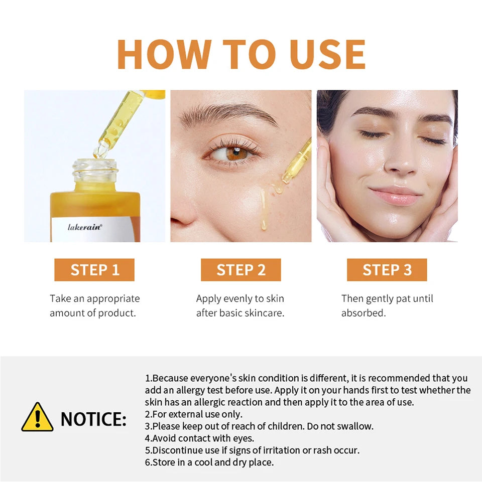 Kojic Acid Turmeric Niacinamide Serum Brighten Skin Tone Soothe Skin Deep Moisturizing Precise Dropper Design Facial Care