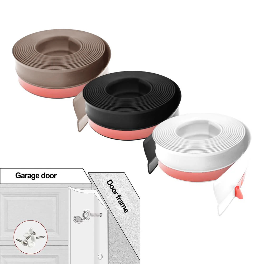 For Garage Doors Dust And Water Barrier 5M Door Frame Strip Garage Maintenance White Easy Installation Sealing Strip Appliance