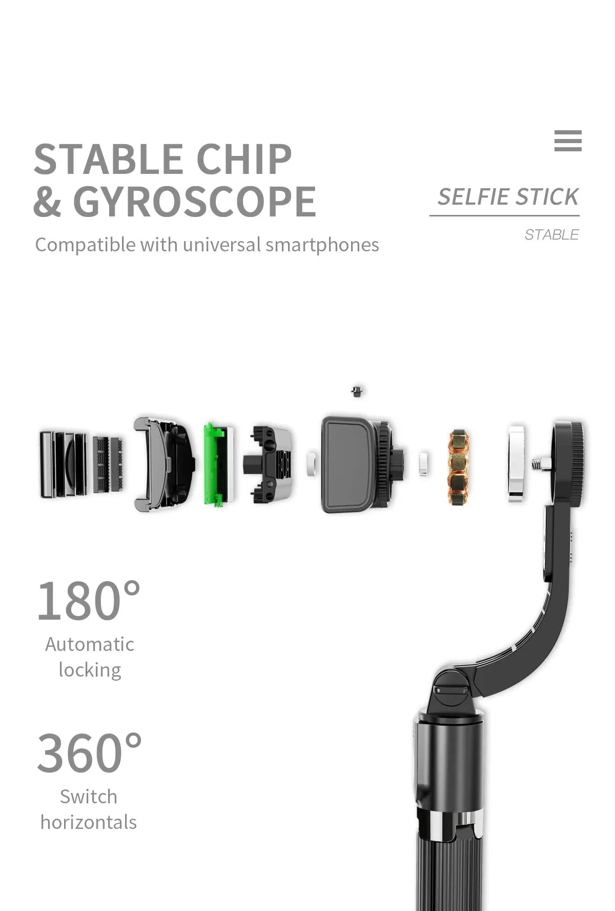 Gimbal Handheld L08 Auto Anti-shake Stabilizer Travel 360° Rotating AR Intelligent Following Bracket Vlog Shooting Smartphone