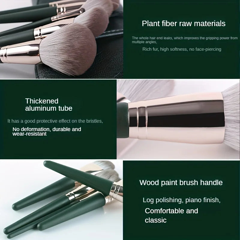 14PCS Vegan Makeup Brush Set - Full Face & Eye Kit with Soft Silk Bristles, Cruelty-Free for Beginners & Pros (Gift Ready)
