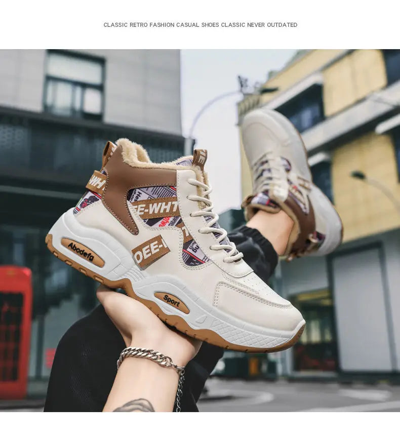Snow Boots Men Boot High Top Winter Student Sports Plush Lace Up Anti Slip Comfortable Outdoor Warm Cold Proof Cotton Shoes