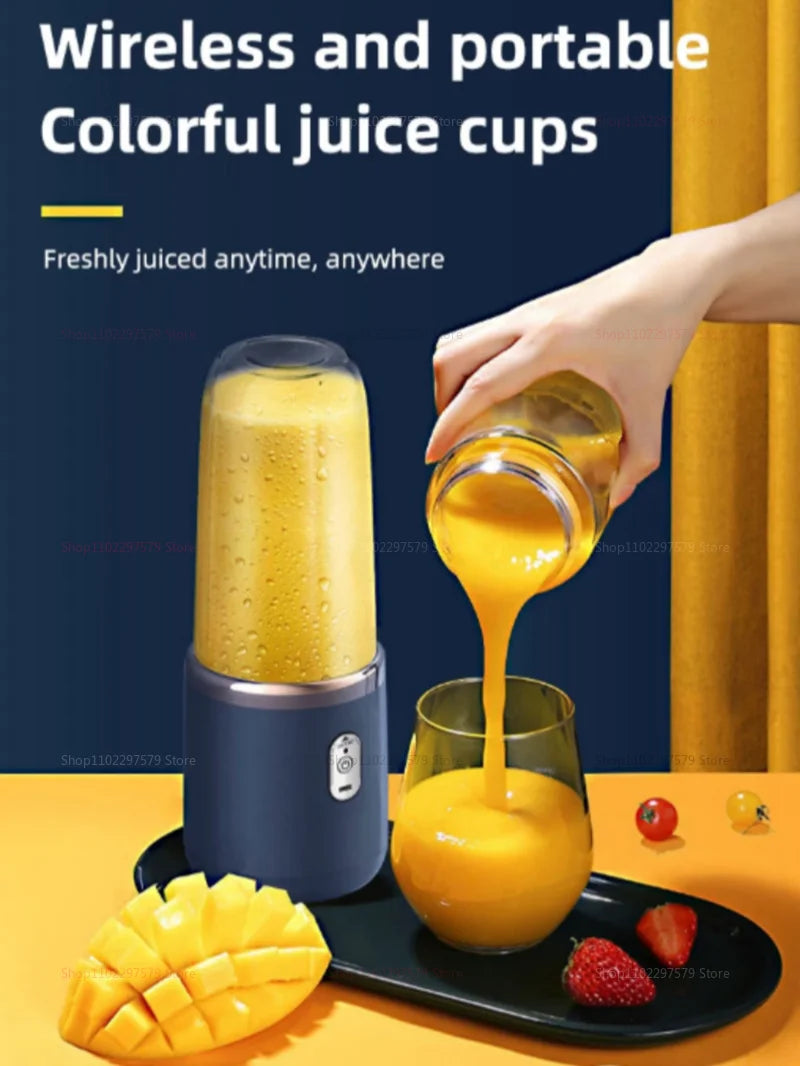 40W Portable Blender Cup with Sharp Blades 1500mAh Battery Double Cups Juicer for Smoothie Juice Shakes Travel Picnic Home Use