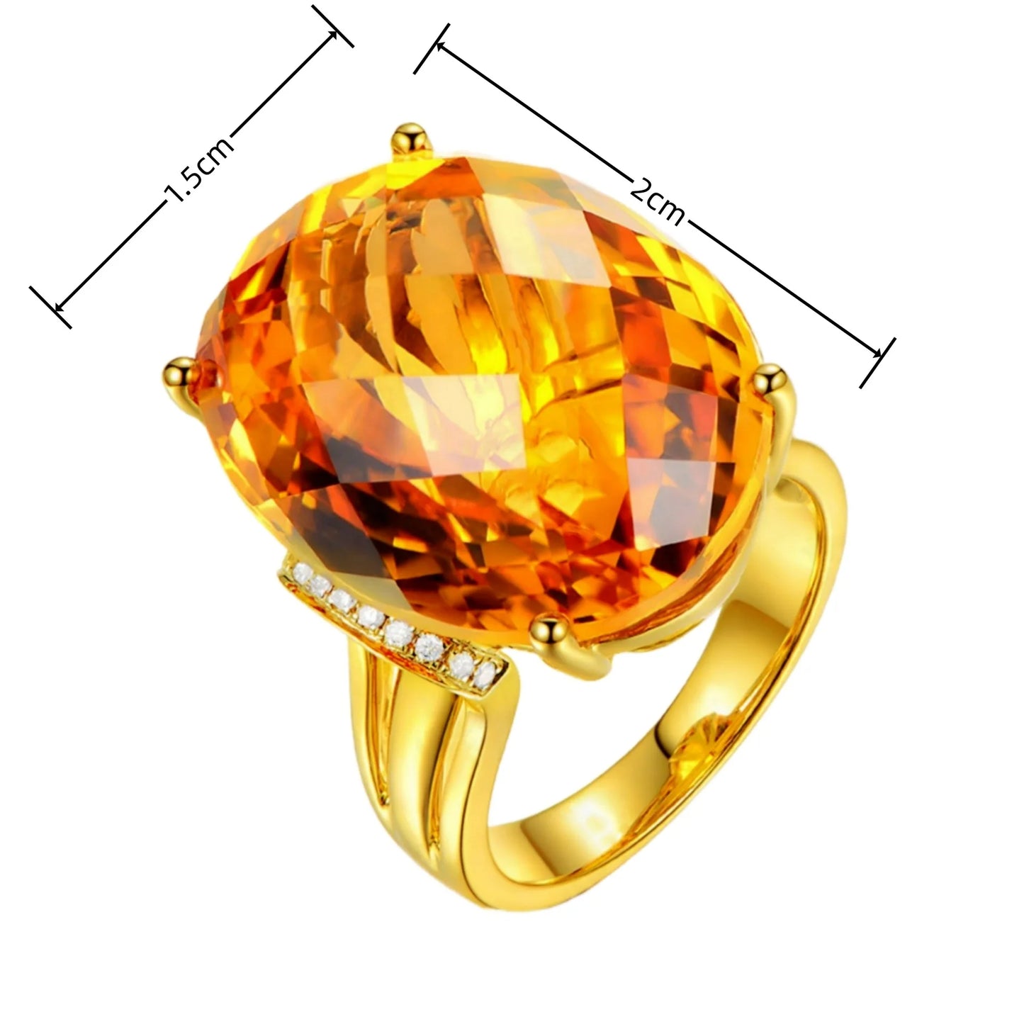 sterling silver 925 Citrine Ring with Yellow Crystal: Elegant Handmade Jewelry Gift for Women, Birthdays & Anniversaries