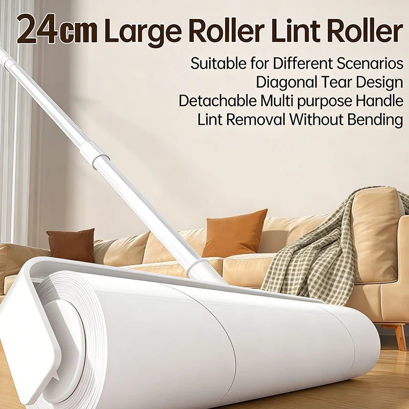 Adjustable Handle 93cm Lint Roller With Adhesive Sheet Powerful Cleaning Aid For Pet Hair