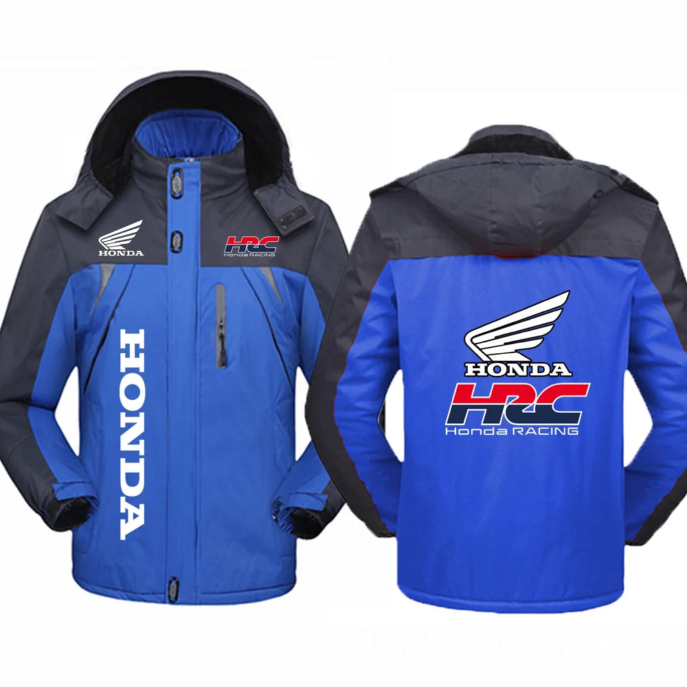 2025 Trendy Versatile Coat Autumn And Winter Thicken Windproof Hoodies Man's Honda racing Print Slim Sweatshirts Jacket