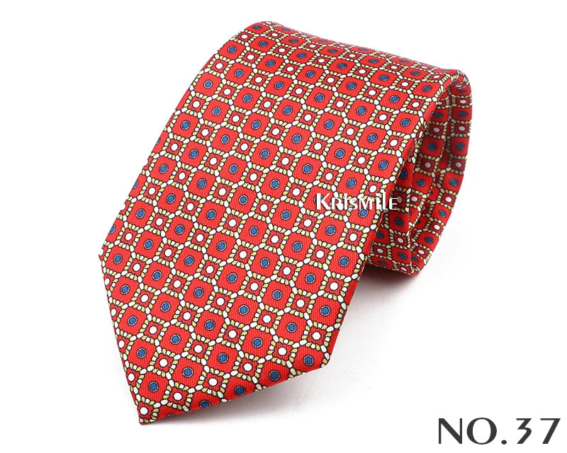 New Design Bohemian Style Necktie For Men Silk Touch Soft Blue Red Yellow Necktie Fit Wedding Party Business Office Accessory