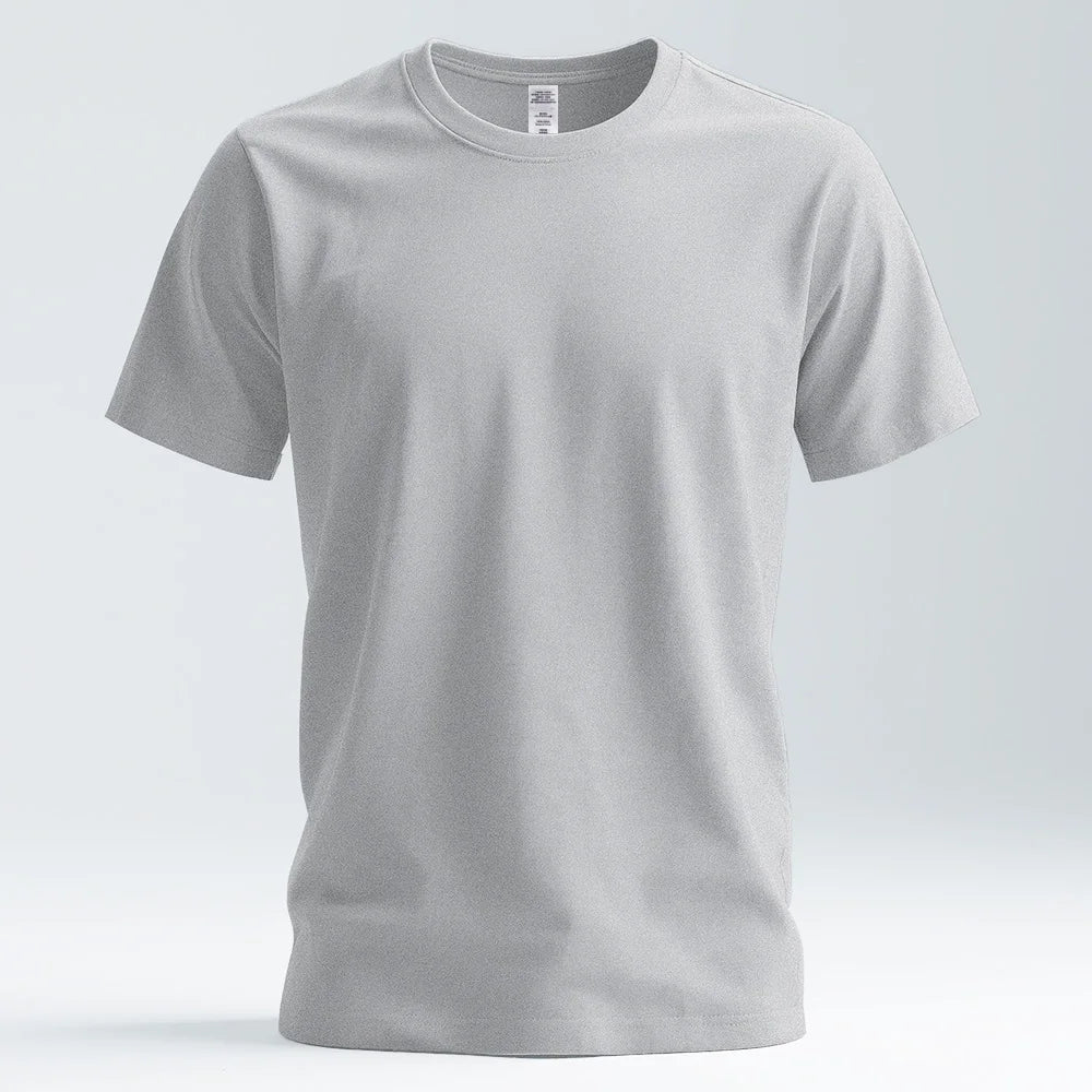 100% Pure Cotton Mens Tee Shirts High Qualty Man Round Neck Base T Shirts Summer Breathable Tops Oversized Unisex Basic T-shirt