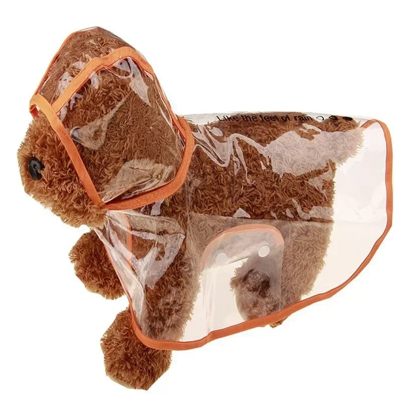 Pet Dog Puppy Transparent Rainwear Raincoat Pet Hooded Waterproof Jacket Clothes