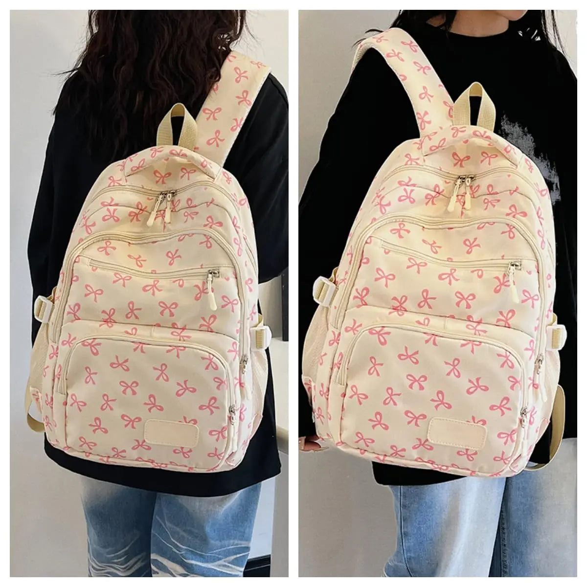 Backpack for Girl Cute Backpack Bow Full Travel Bags Lightweight Backpack Class Bags for Girl High School Students School Bag