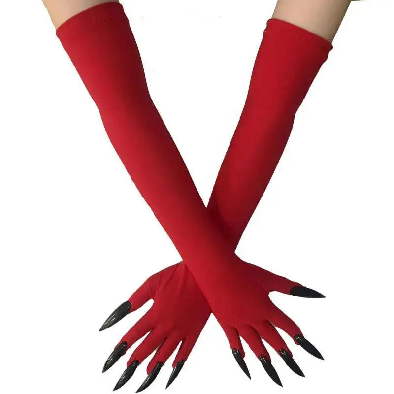 Ladies' Gloves, Long Hook-Finger Tinted Gloves, Ball Gloves, Bride's Wedding Dress Gloves, Sun-Protective Fashion Gloves C101