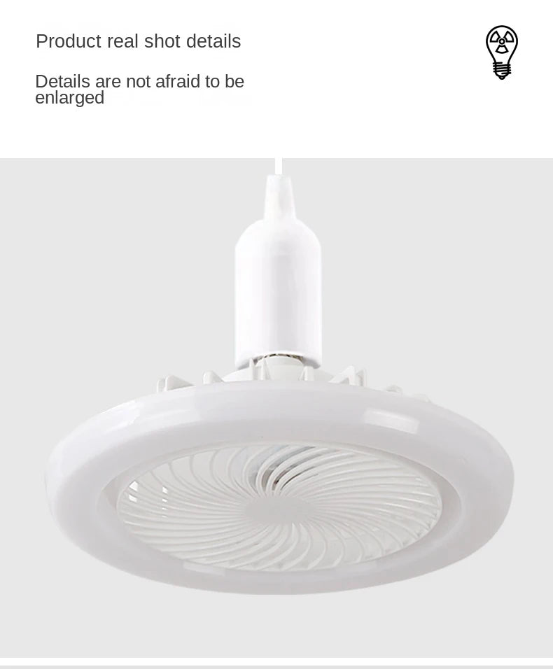 30w 3In1 Ceiling Fan With Lighting Lamp electric fan E27 Converter Base With Remote Control For Bedroom Living Silent AC85V-265V